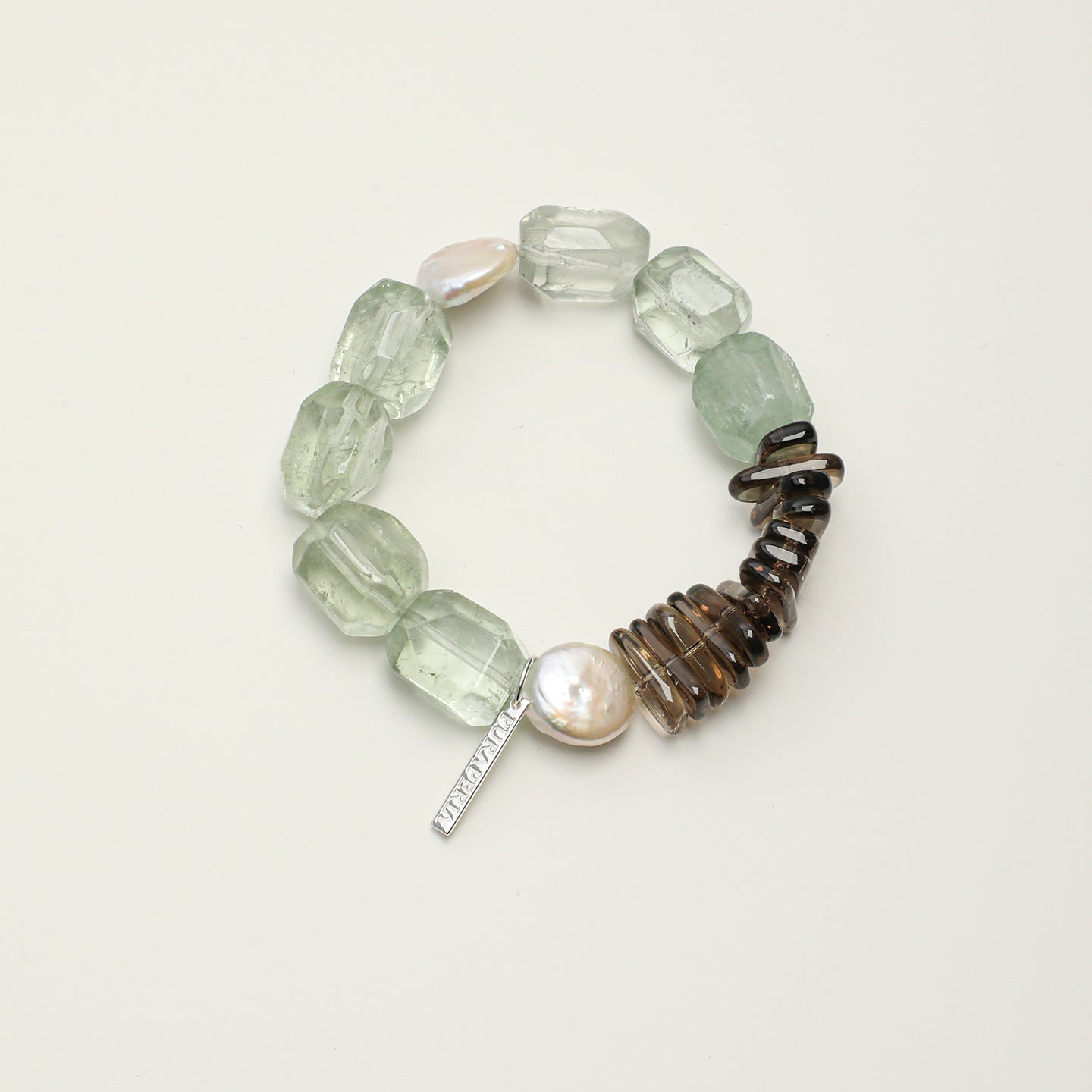 Green Quartz Baroque Freshwater Pearl Bracelet PS2508307 main product image