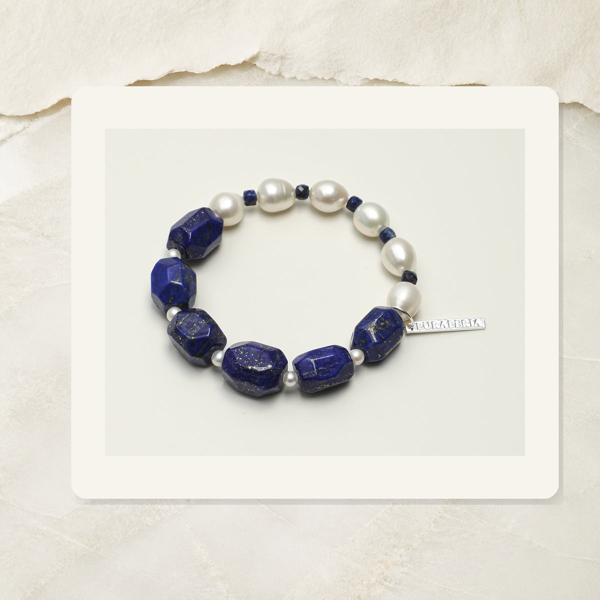 Editorial product view of Indigo Tide Lapis Lazuli Bracelet