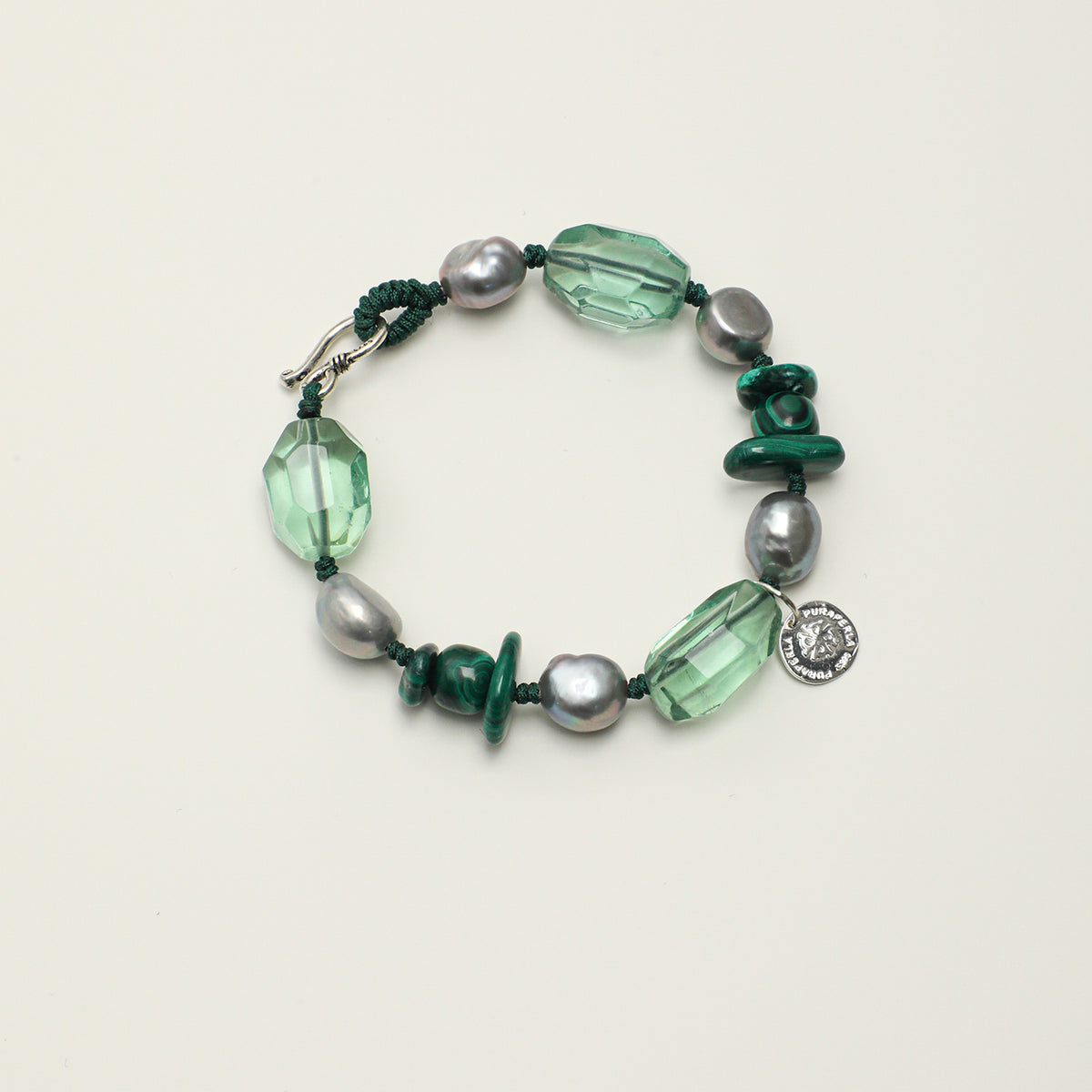 Malachite & Fluorite Freeform Bracelet