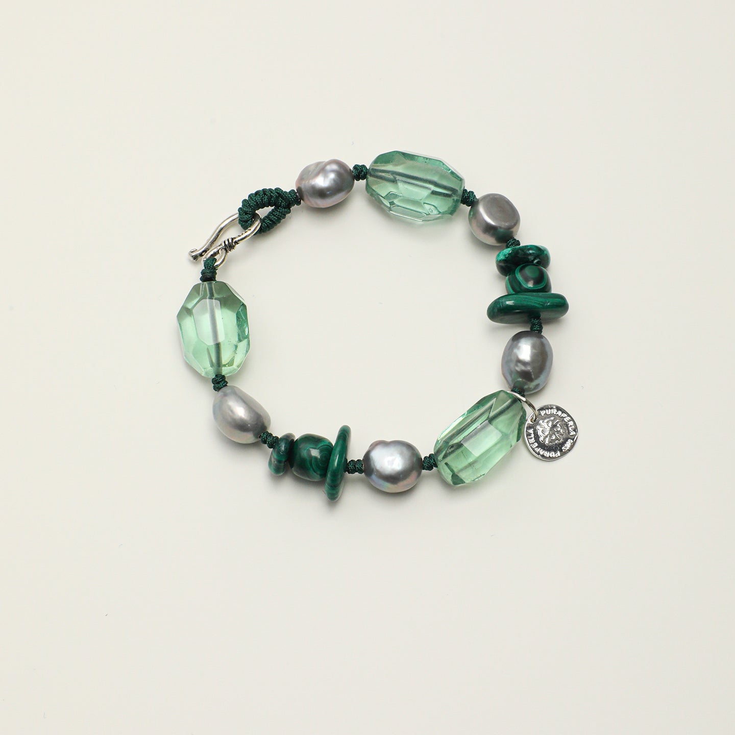 Malachite, Fluorite & Baroque Pearl Bracelet main product image