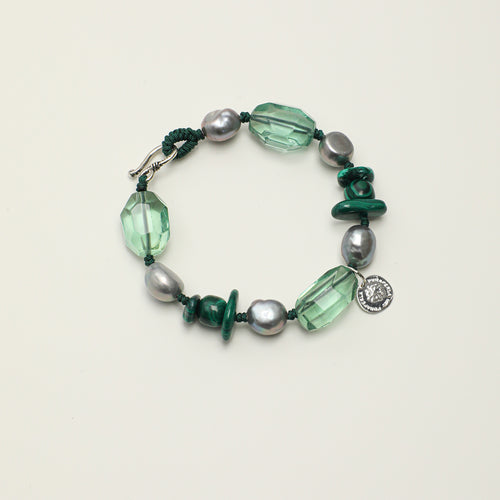 Malachite, Fluorite & Baroque Pearl Bracelet main product image