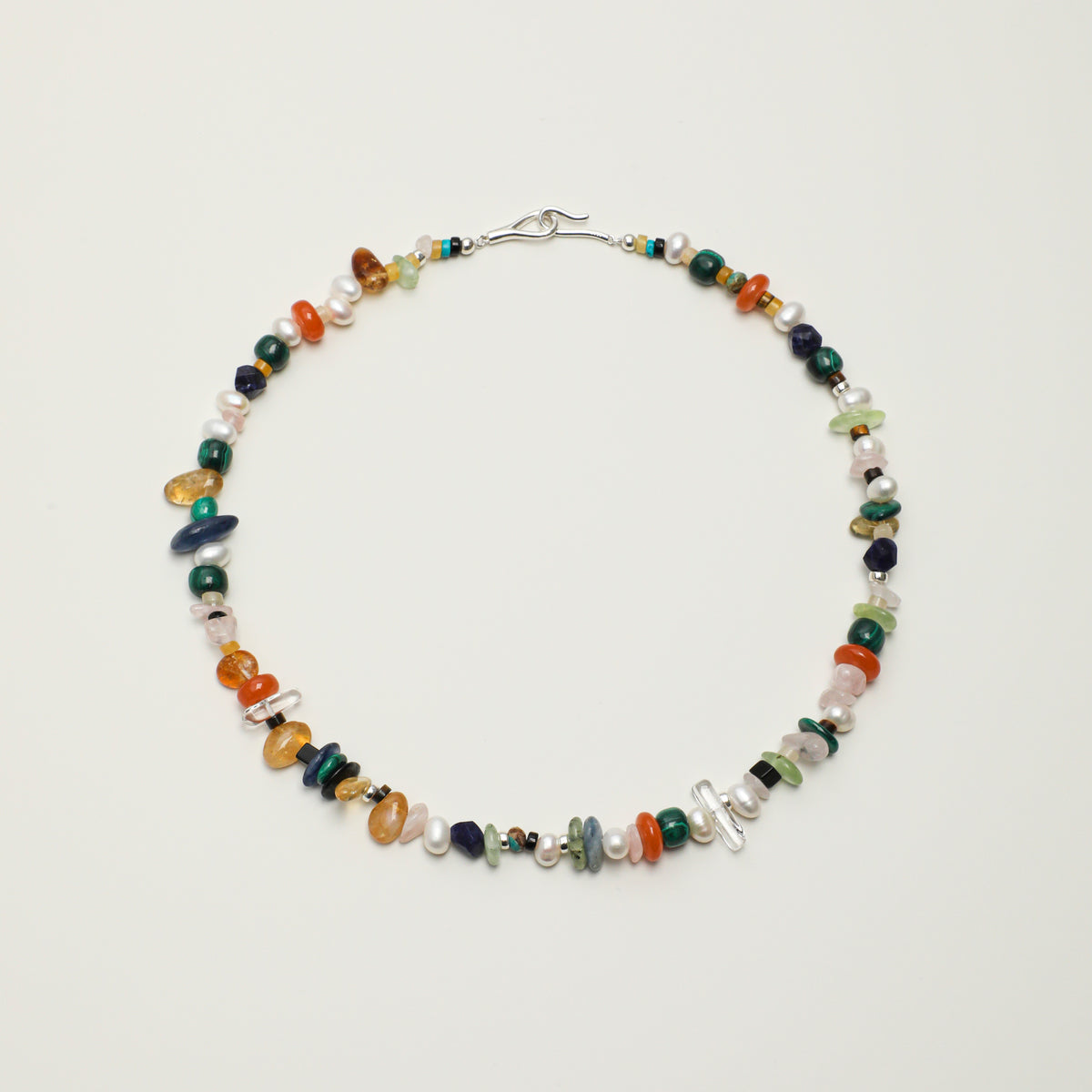 Mixed Stone & Pearl Beaded Necklace