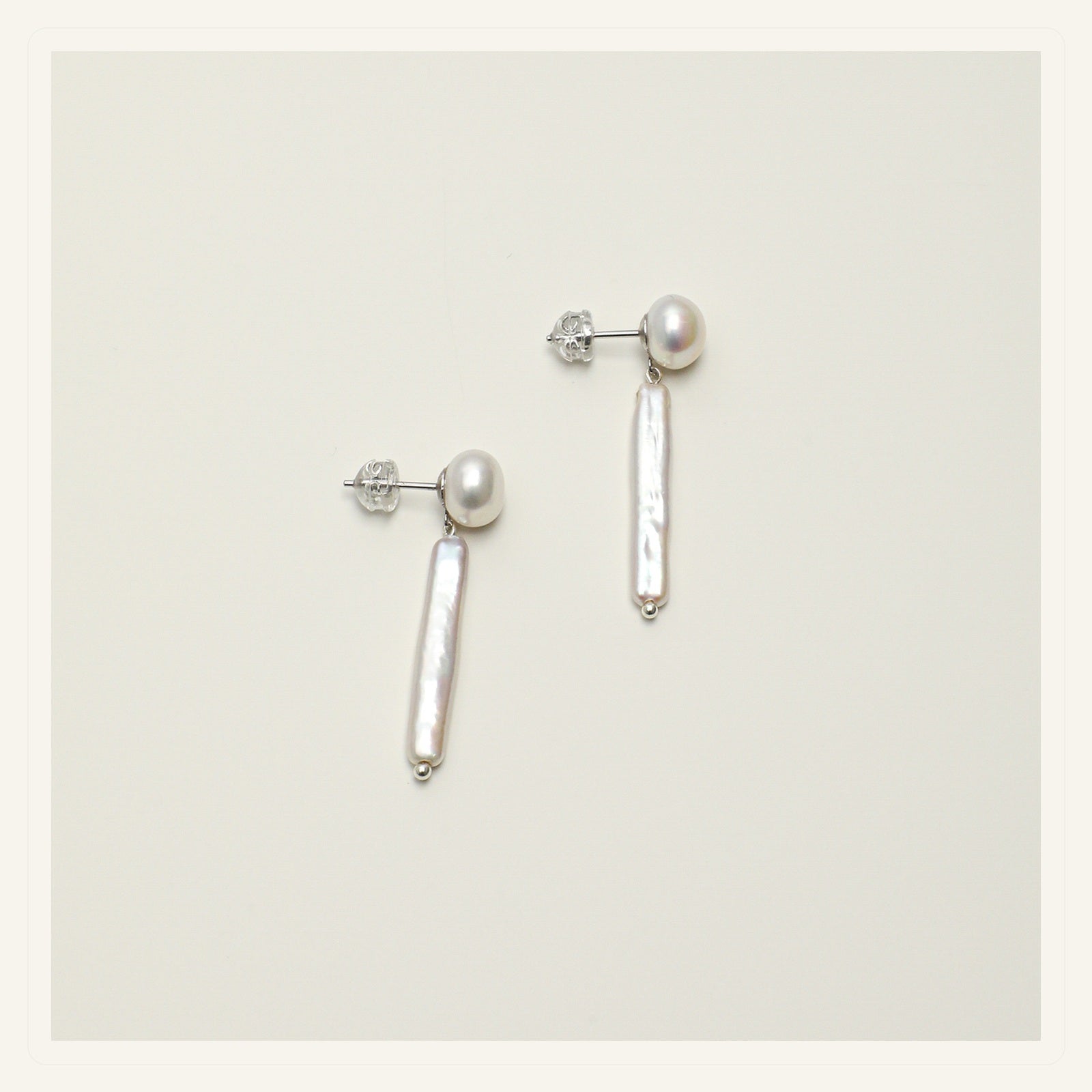 Moon White Pearl Drop Earrings