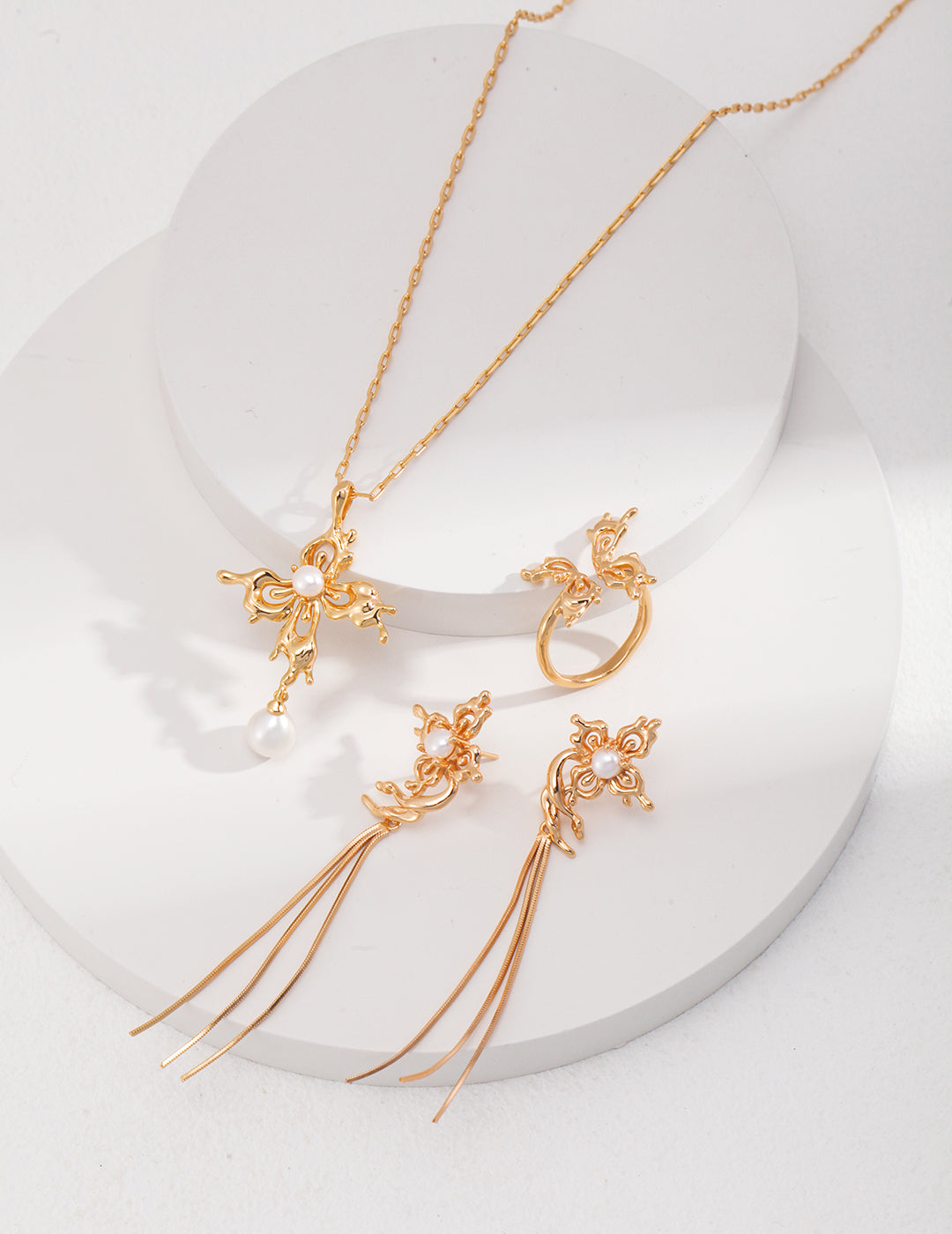 Orchid Pearl Drop Necklace — detail or styling view; other jewelry sold separately