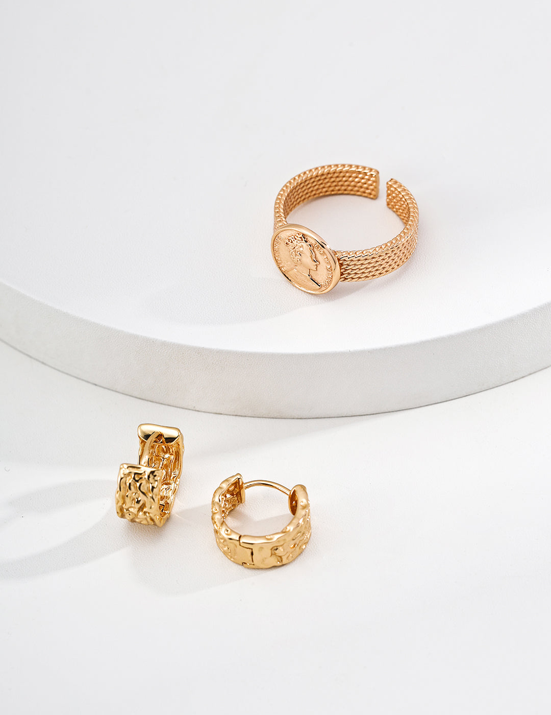 Portrait Medallion Ring — product and styling view