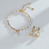Molten Silver Pearl Drop Earrings — styling video; other jewellery sold separately