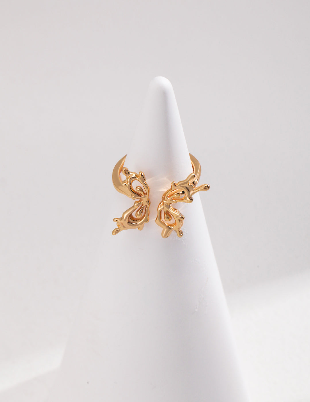 Sculptural Orchid Open Ring