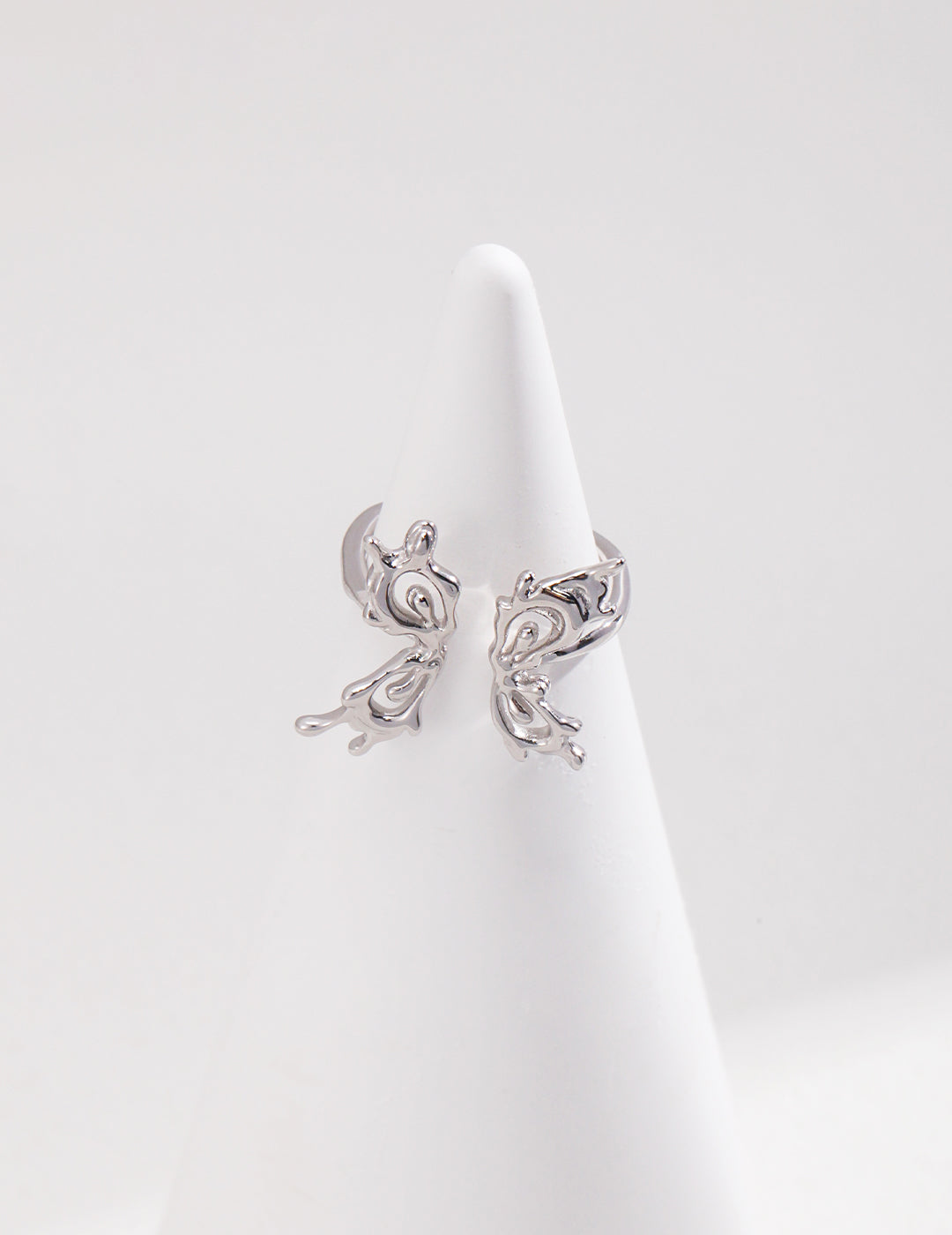 Sculptural Orchid Open Ring — detail or styling view; other jewelry sold separately