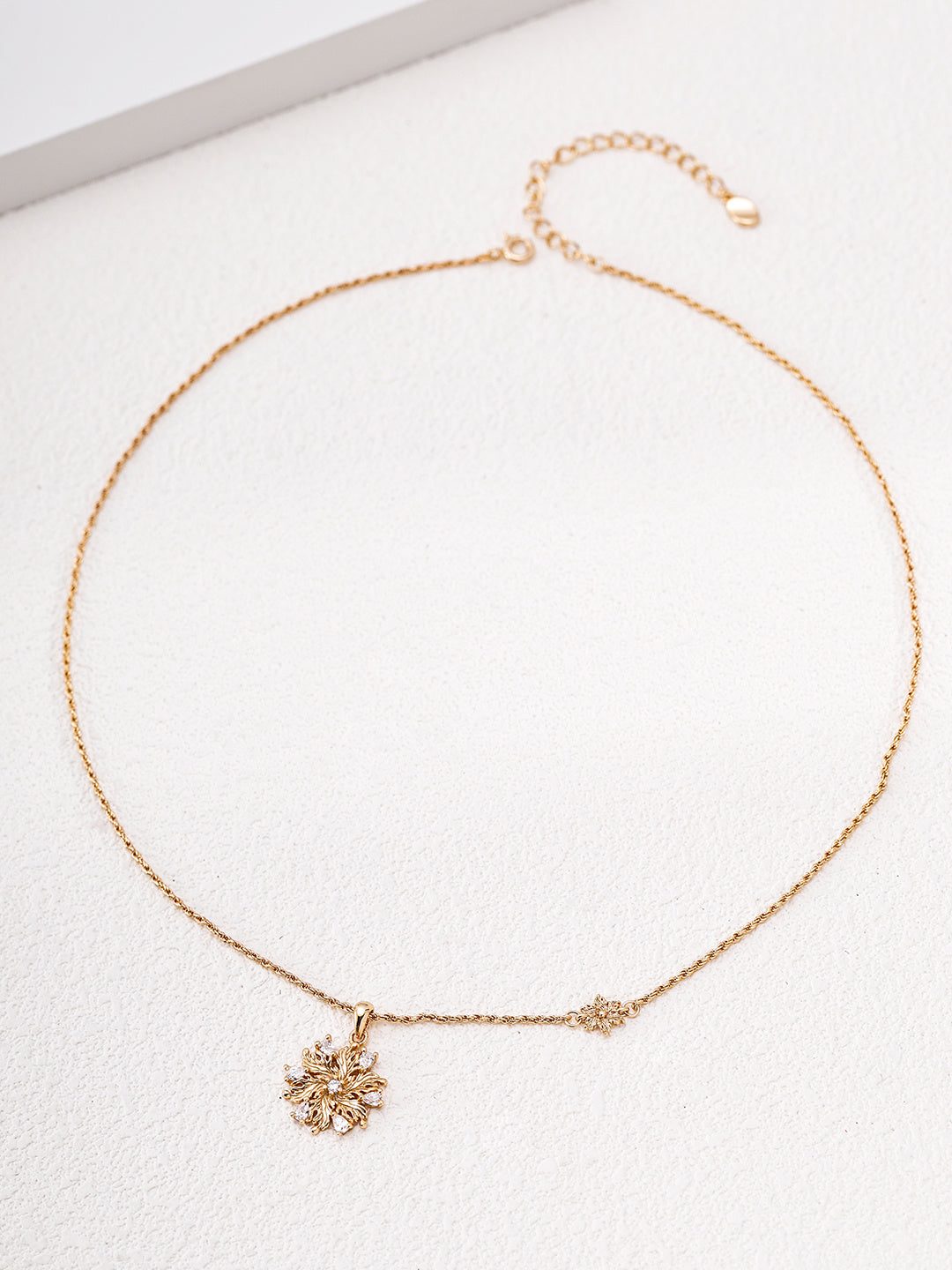 Six-Petal Cubic Zirconia Flower Necklace