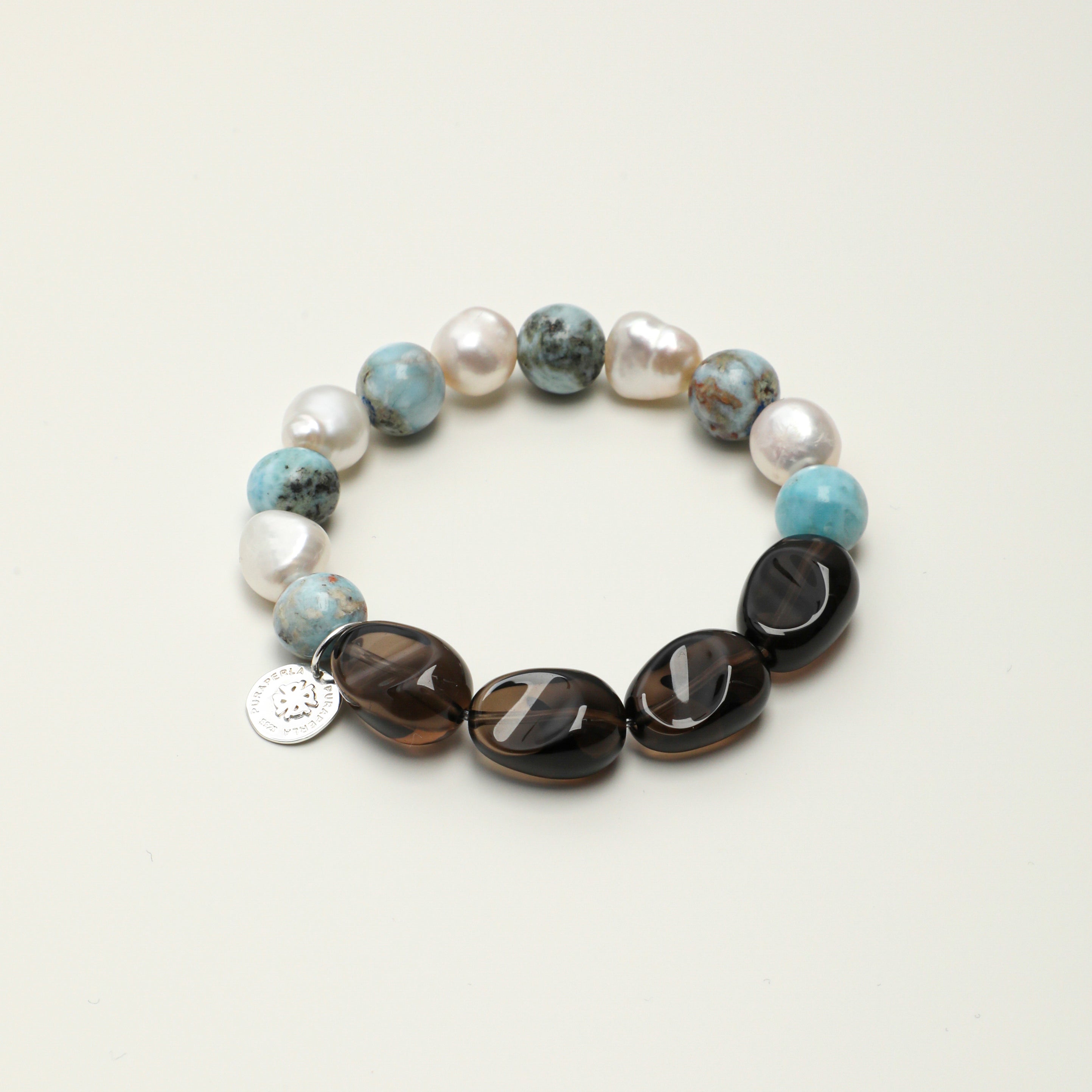 Smoky Quartz Baroque Freshwater Pearl Bracelet PS2508236 main product image