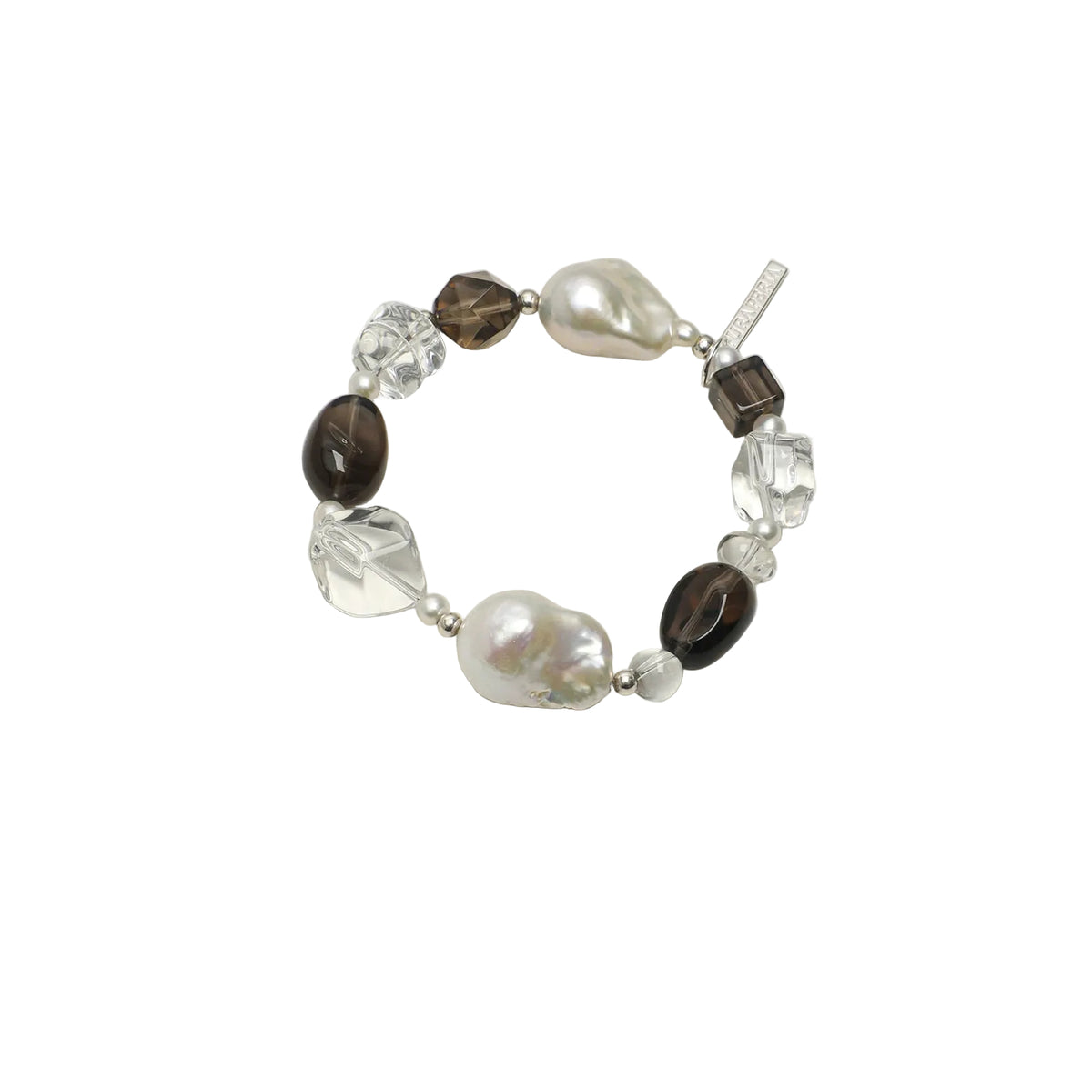 Smoky Quartz Baroque Pearl Bracelet product view on a clean neutral background