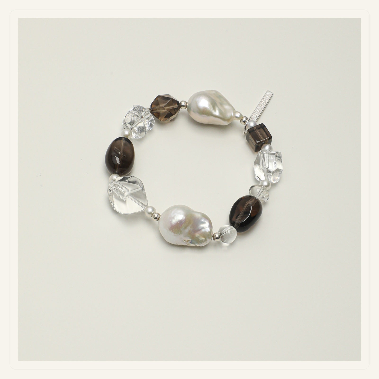 Smoky Quartz Baroque Pearl Bracelet
