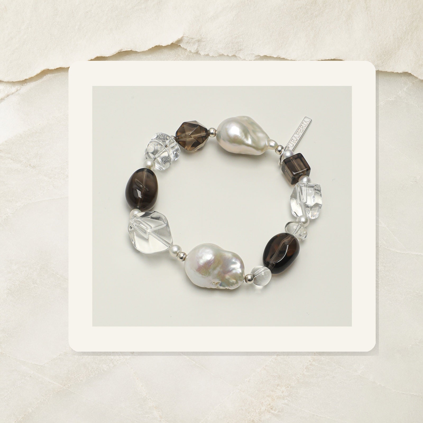 Smoky Quartz Baroque Pearl Bracelet