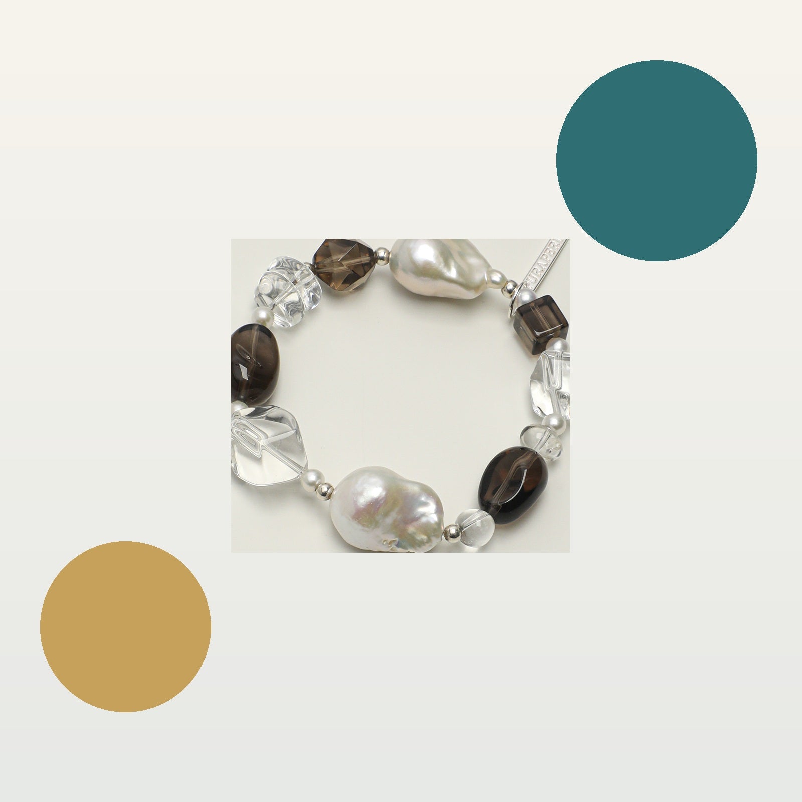 Smoky Quartz Baroque Pearl Bracelet