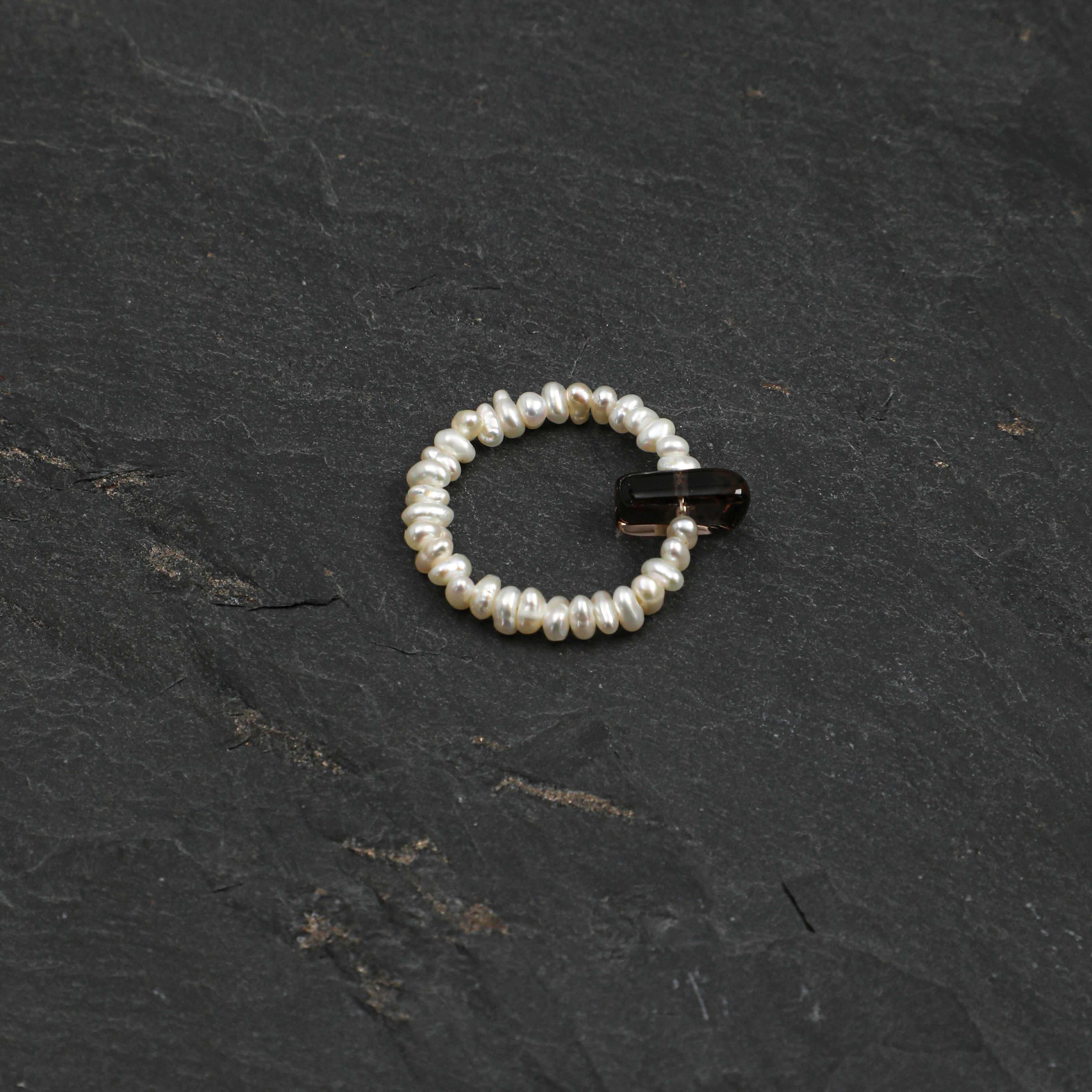 Smoky Quartz Freshwater Pearl Ring PS2508169 main product image