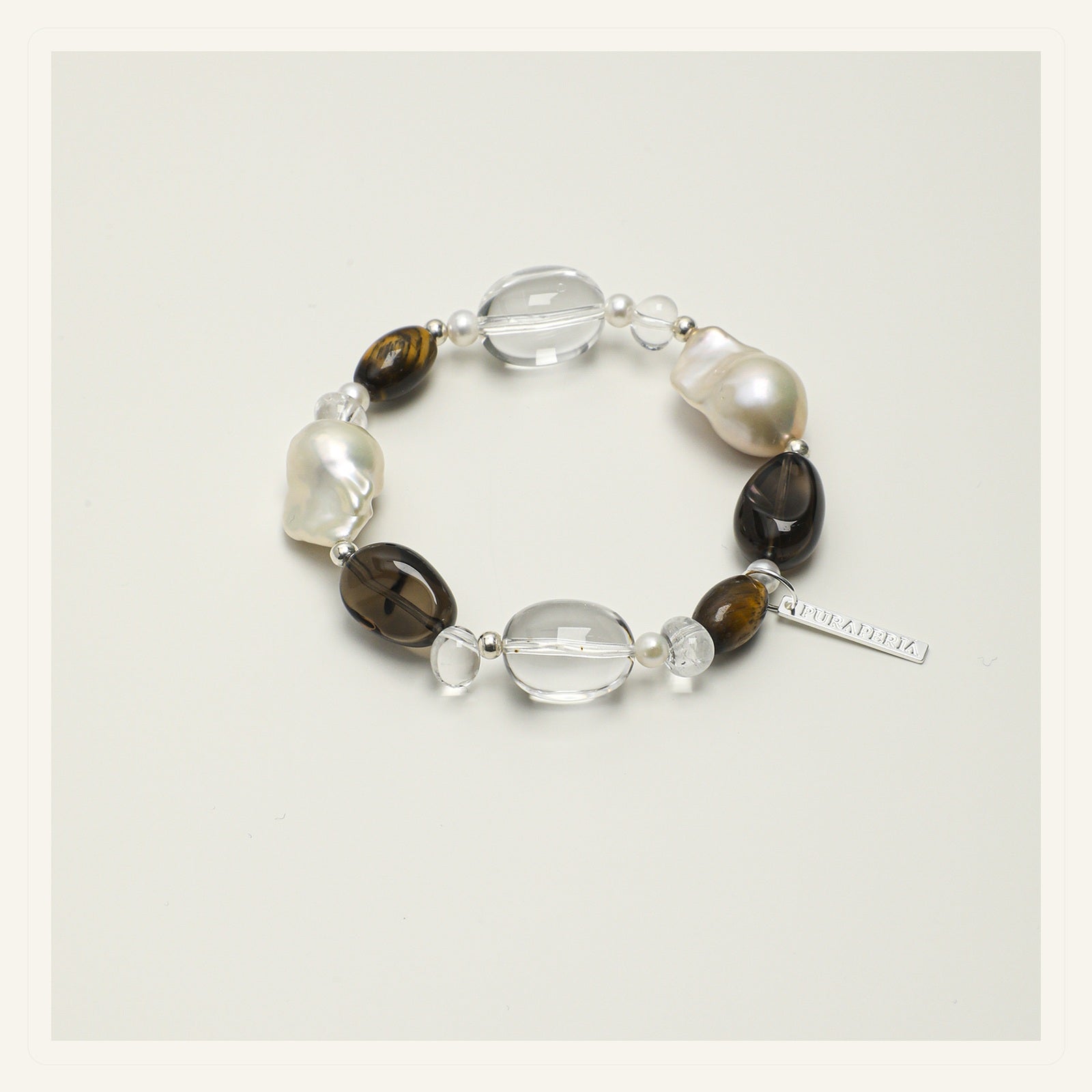 Smoky Tiger Eye Pearl Bracelet