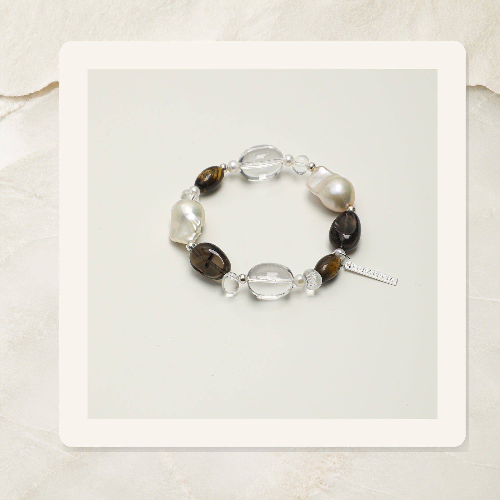 Smoky Tiger Eye Pearl Bracelet