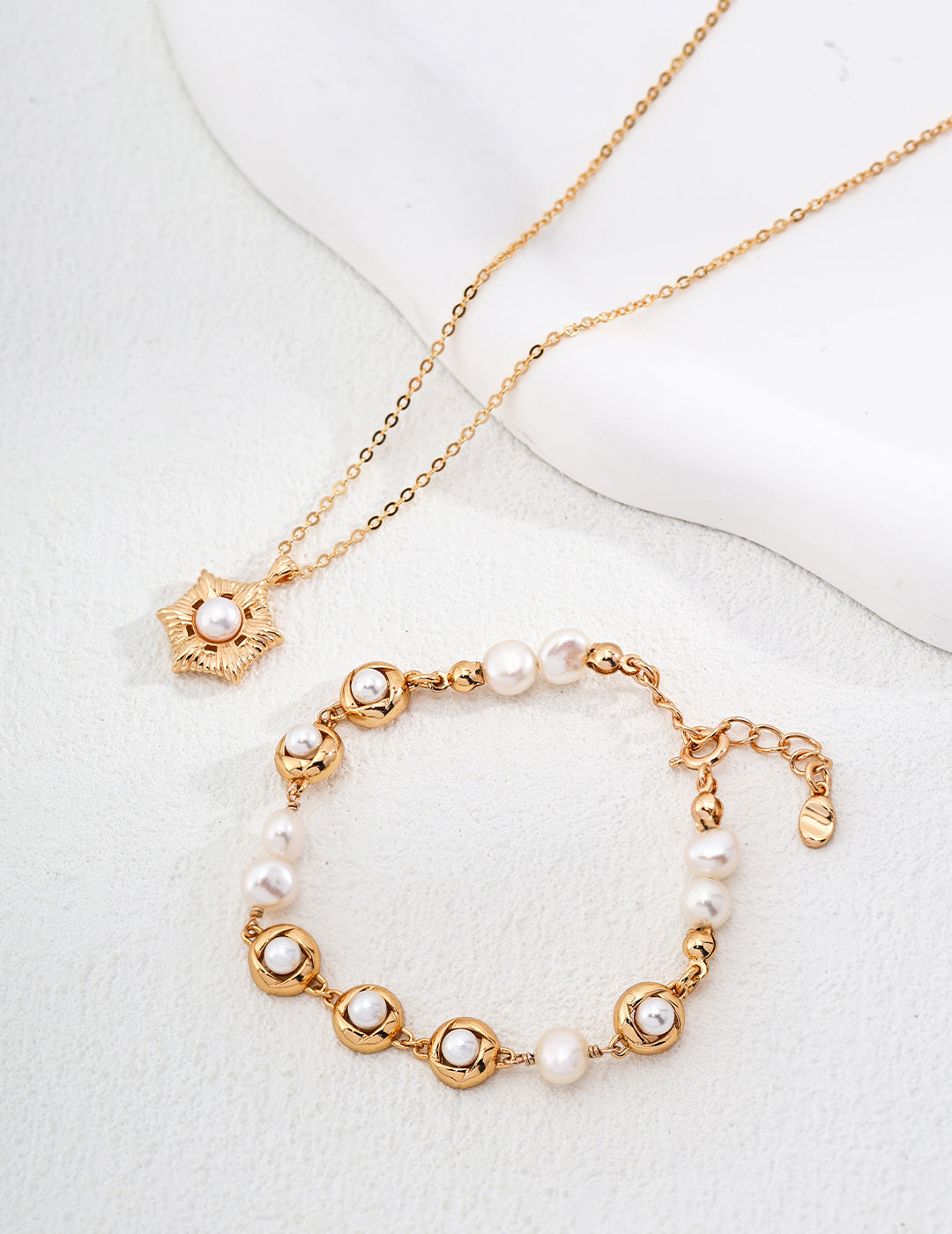Sunburst Pearl Pendant Necklace — detail or styling view; other jewelry sold separately