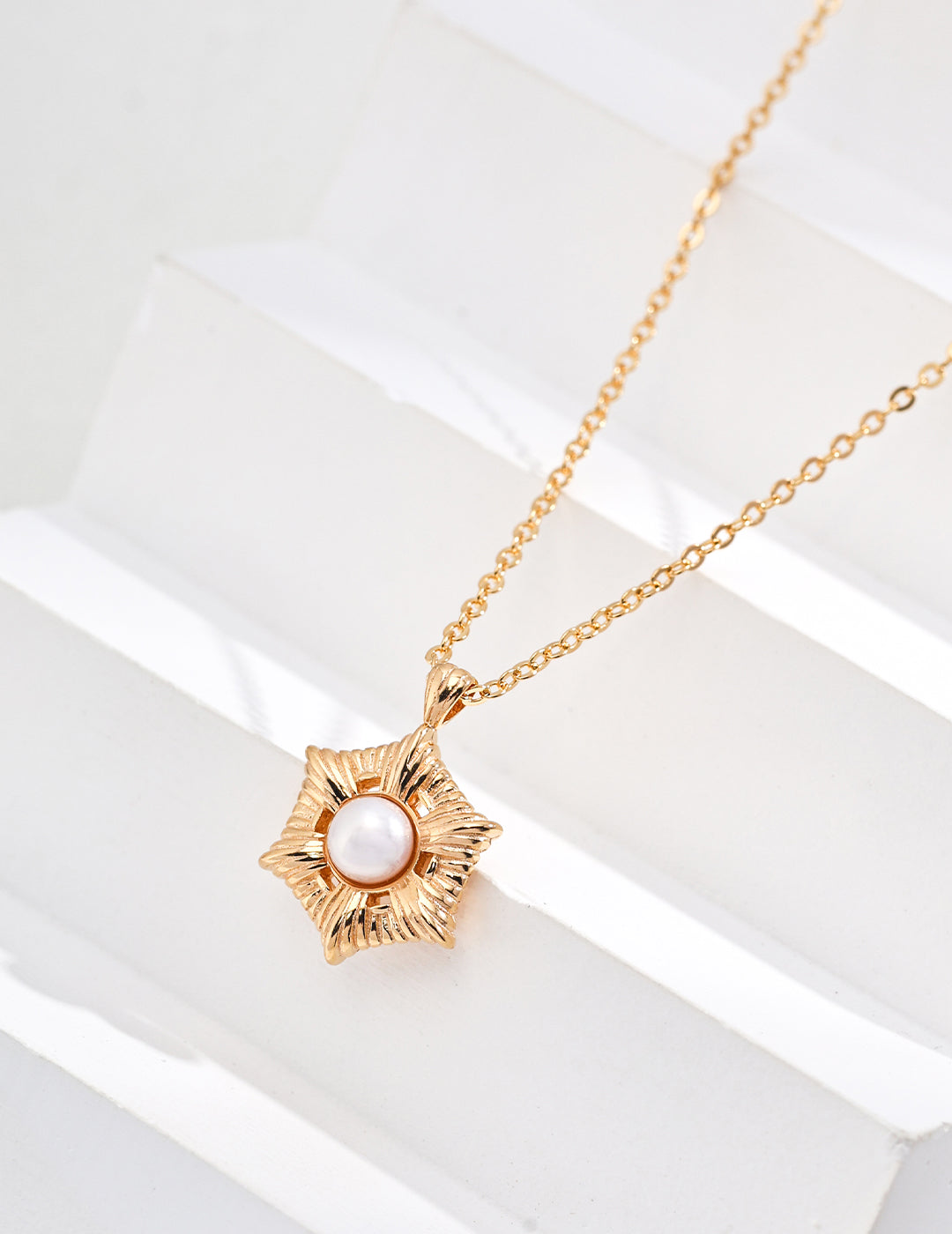 Sunburst Pearl Pendant Necklace — detail or styling view; other jewelry sold separately