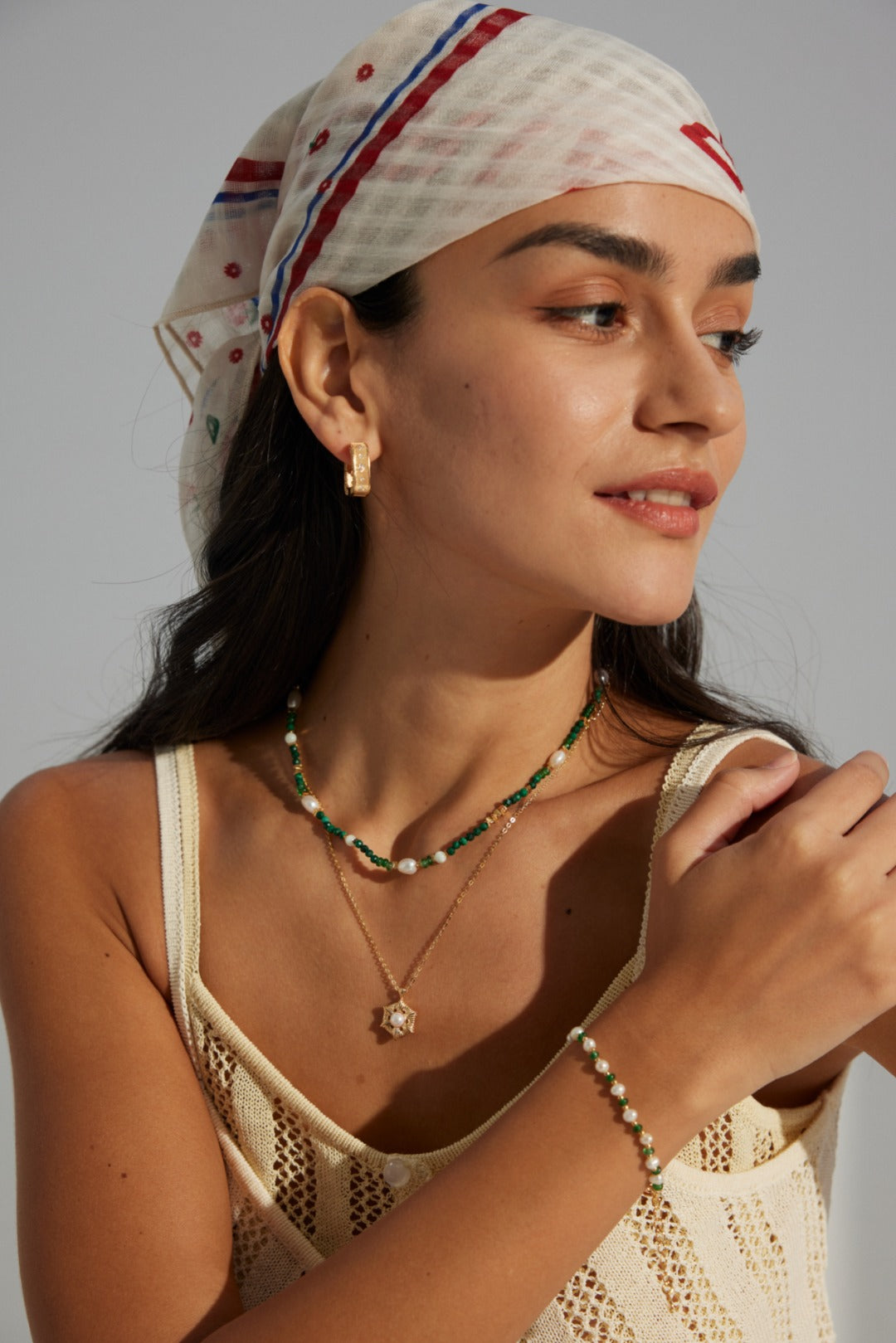 Sunburst Pearl Pendant Necklace — detail or styling view; other jewelry sold separately