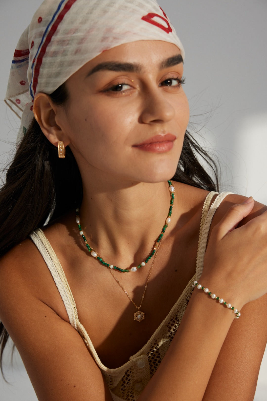 Sunburst Pearl Pendant Necklace — detail or styling view; other jewelry sold separately