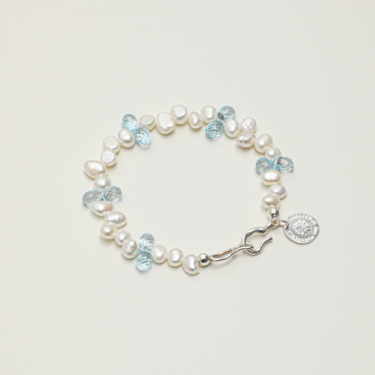Topaz & Baroque Freshwater Pearl Drop Bracelet