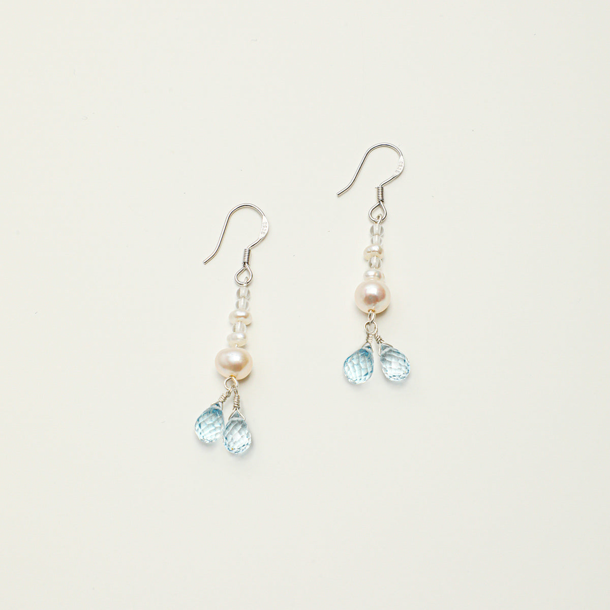 Topaz Clear Quartz Freshwater Pearl Earrings main product image