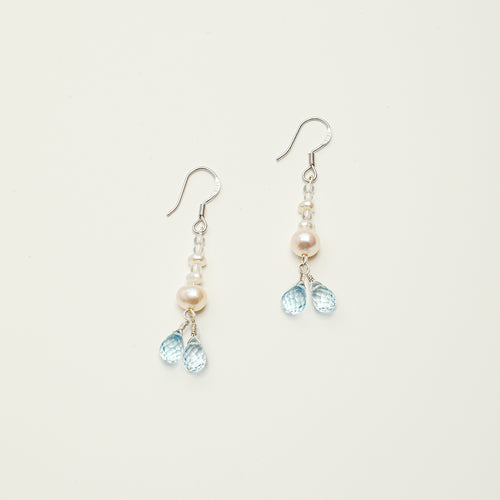 Topaz Clear Quartz Freshwater Pearl Earrings main product image