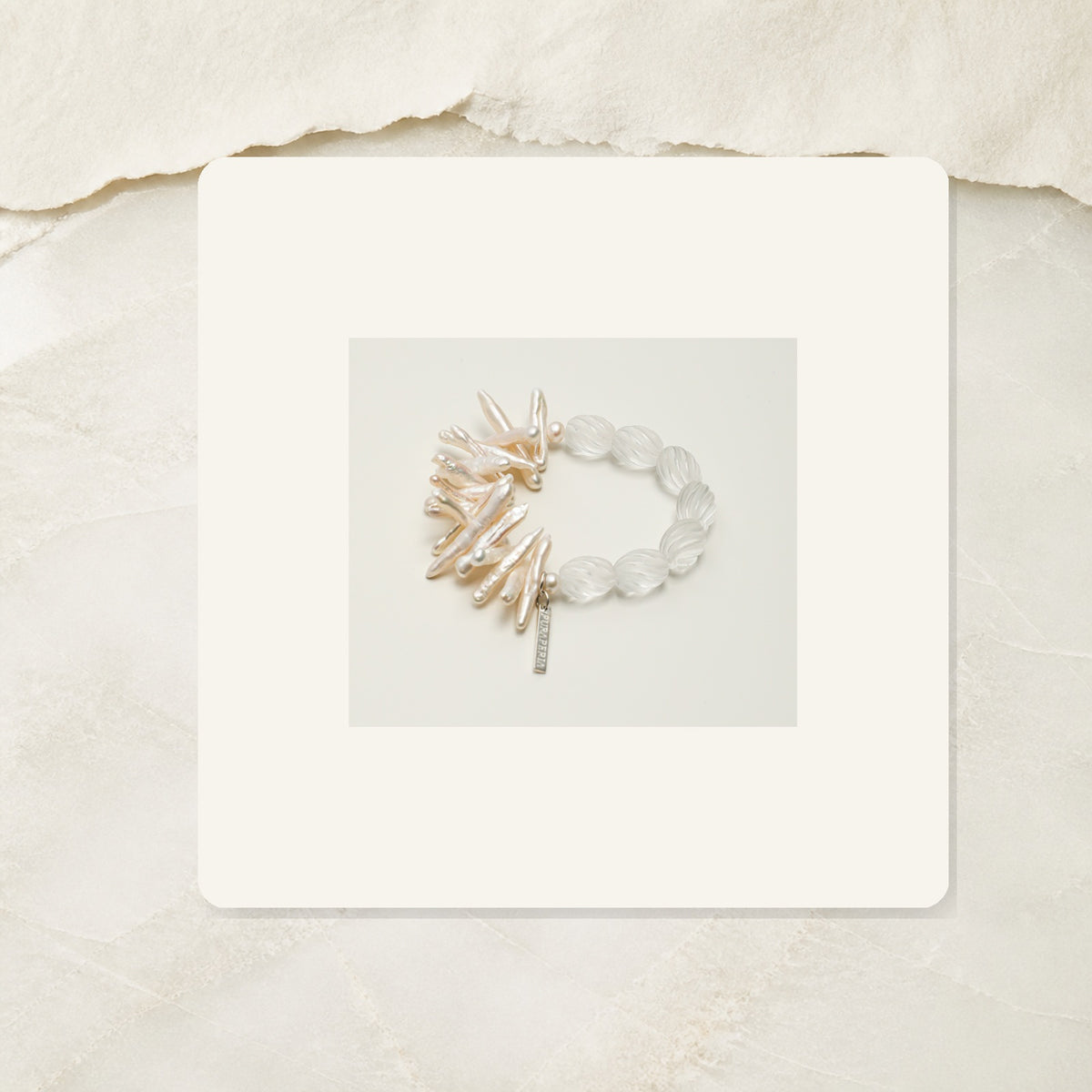 Editorial product view of Twist Light Clear Quartz Bracelet