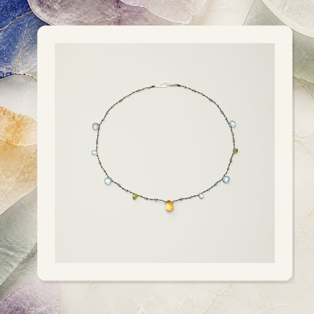 Violet Dew Blue Topaz Necklace