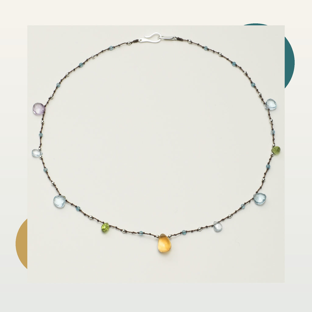 Violet Dew Blue Topaz Necklace
