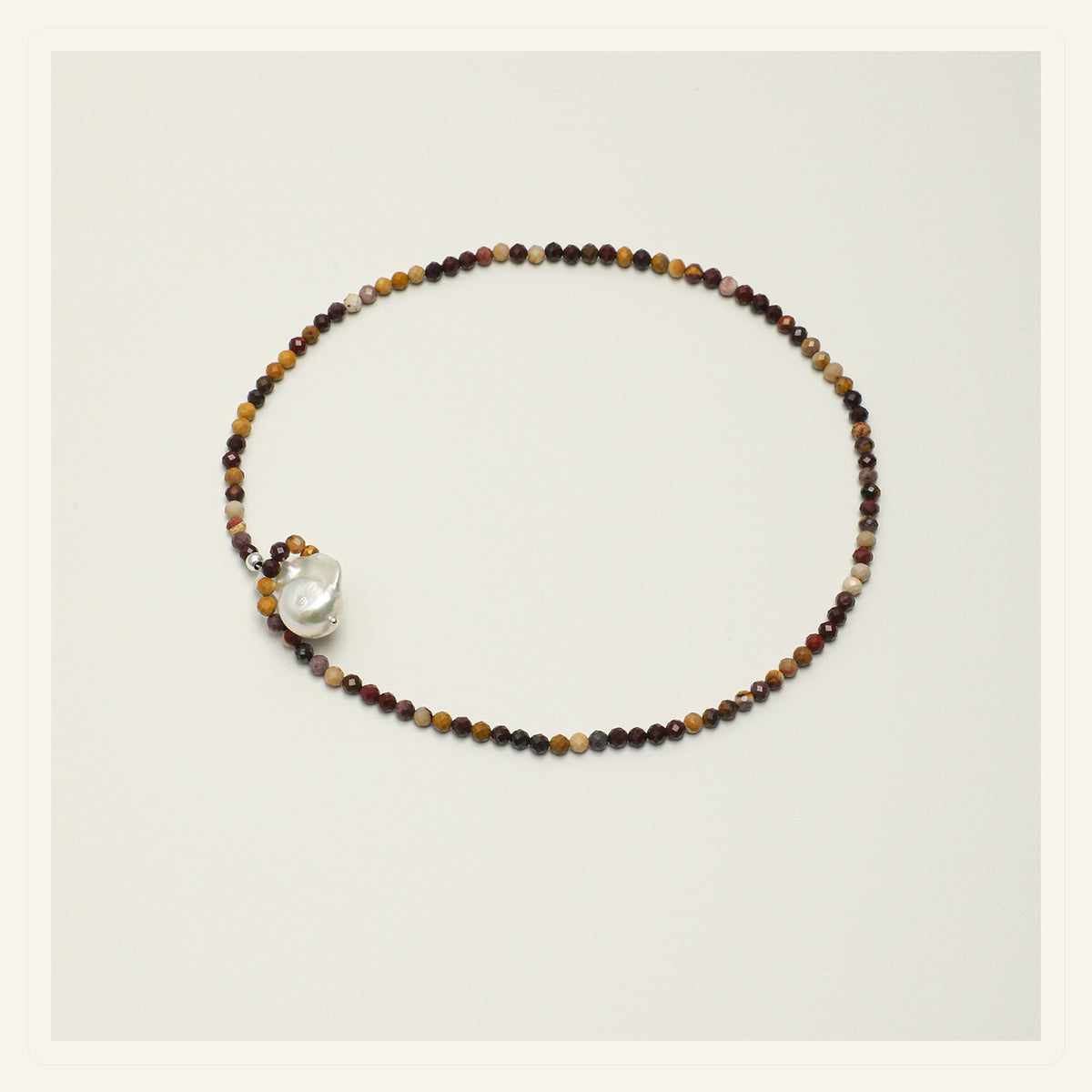 Warm Ember Baroque Pearl Necklace product view on a clean neutral background