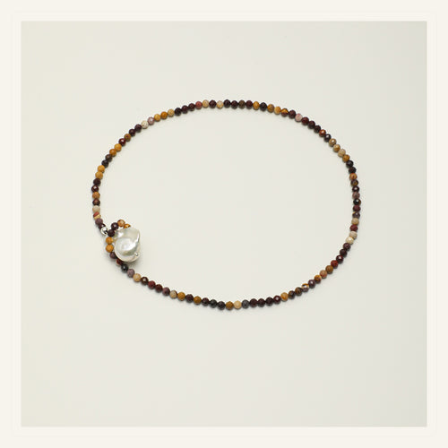 Warm Ember Baroque Pearl Necklace product view on a clean neutral background